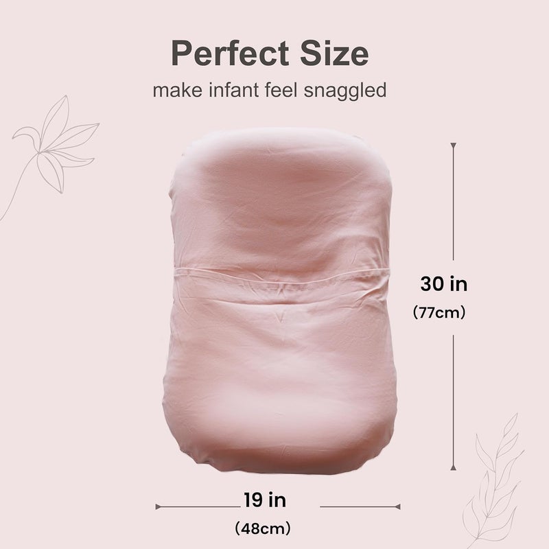 CooCooBaby Infant Lounger, Baby Nest Cover for Baby Girls & Boys, Newborn Essentials for Baby 0-12 Months, 100% Cotton Breathable (Mistyrose) - Image 5